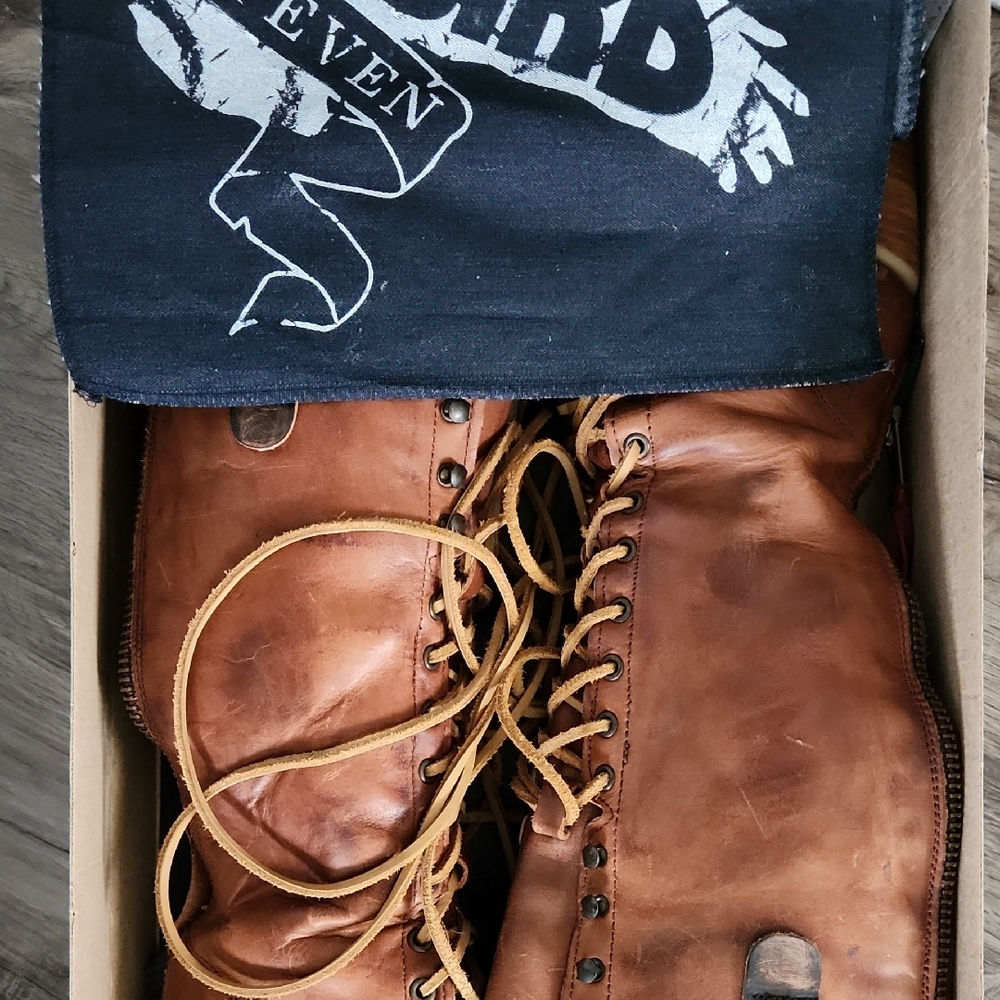 Grany Cognac Lace Up Boots In Original Box!